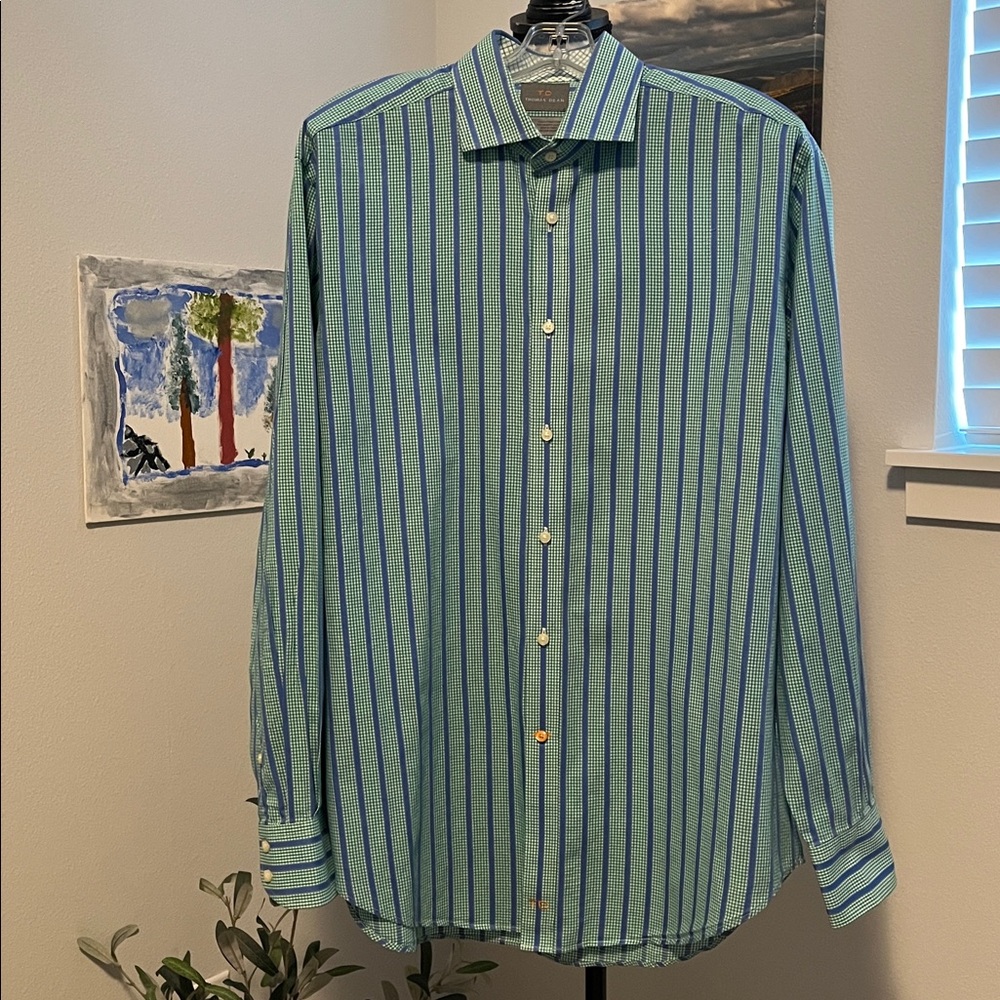 Thomas Dean Plaid Button Down
